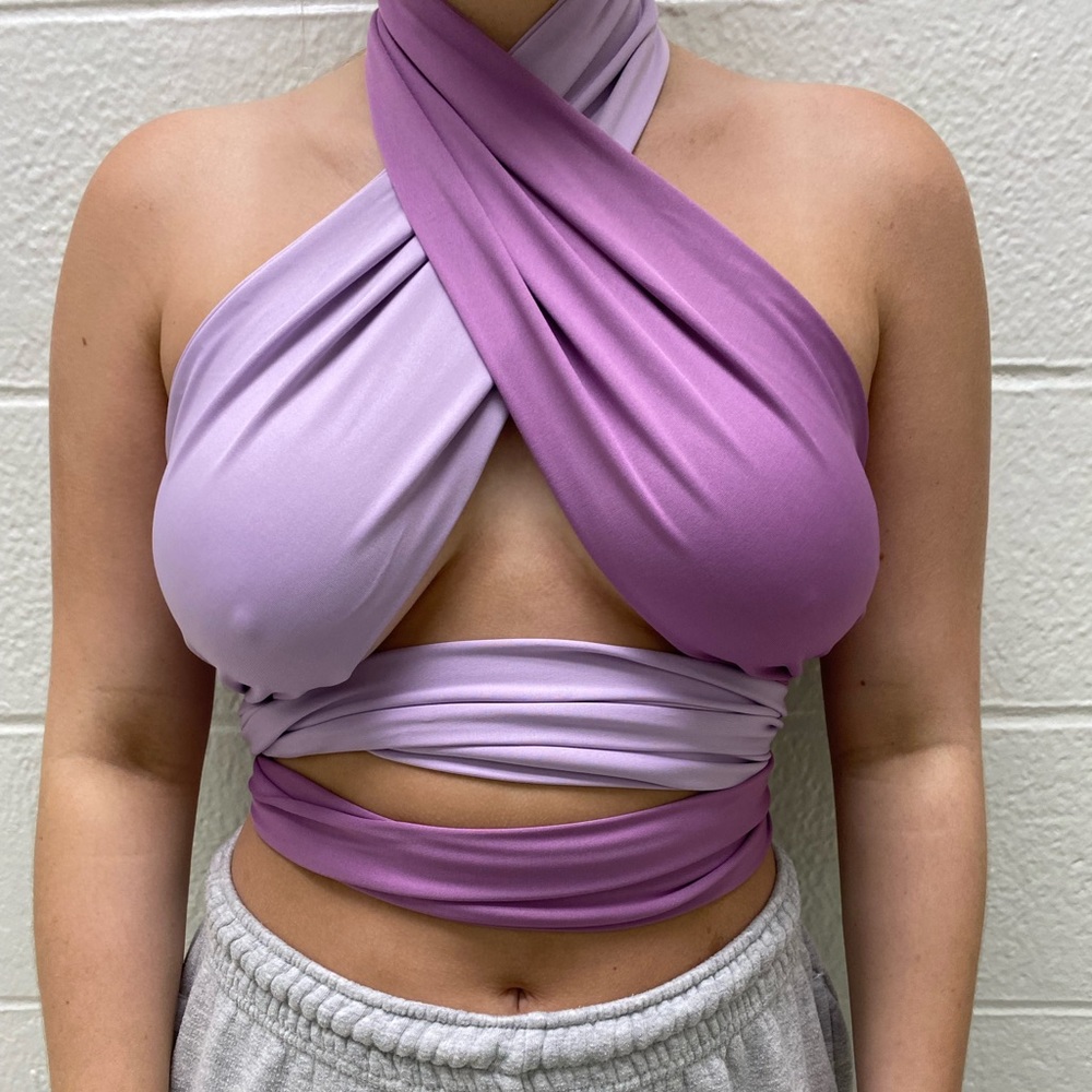 PRINCESS POLLY never worn two tone wrap top purple/lilac